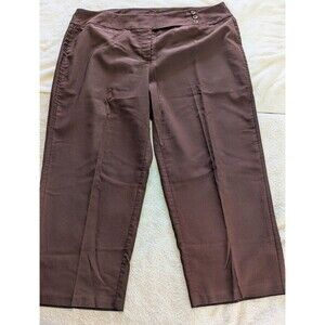 Giorgio Fiorlini Plus Cropped Dress Pants Brown Wide Waistband Size 20W